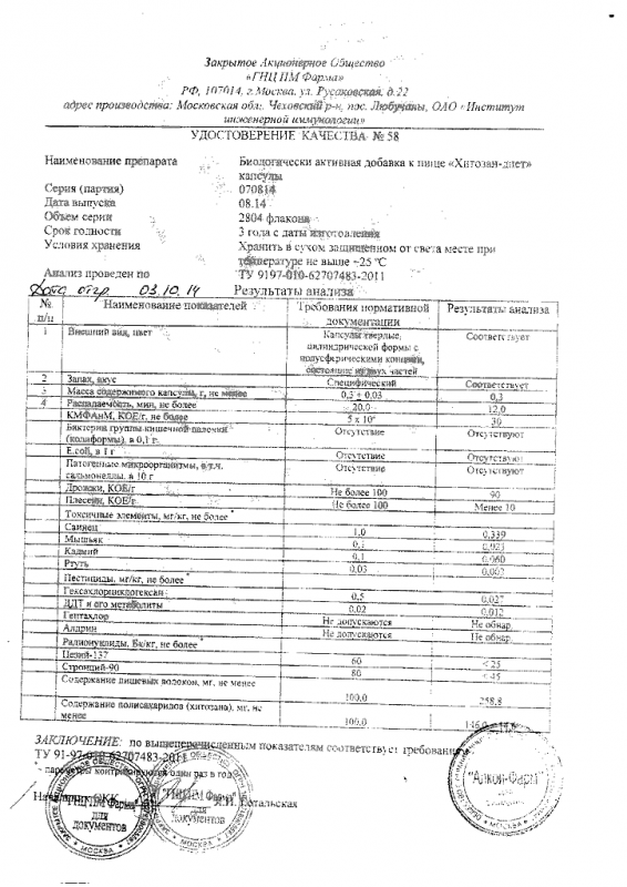 Хитозан-диет капсулы 300 мг, 90 шт