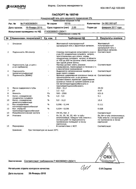 Хондроксид гель 5%, 30 г