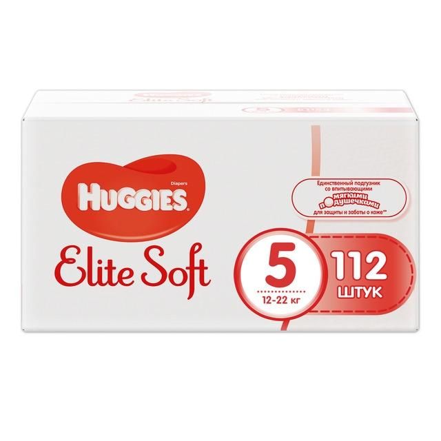 Huggies Подгузники Elite Soft 5 12-22кг 112шт