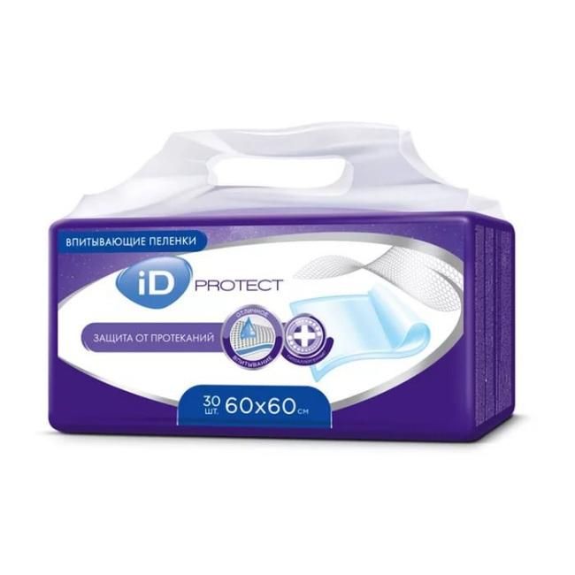 iD Protect пеленки одноразовые впитывающие Disposable underpads 60х60 см 30 шт.