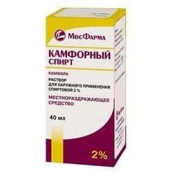 Камфорный спирт р-р д/нар. прим. (спирт.) 2% фл. 40мл Камфорный спирт р-р д/нар. прим. (спирт.) 2% фл. 40мл