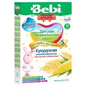 Каша Беби (Bebi) Премиум низкоаллергенная кукурузная с пребиотиками 5 мес. 200г упак. Каша Беби (Bebi) Премиум низкоаллергенная кукурузная с пребиотиками 5 мес. 200г упак.