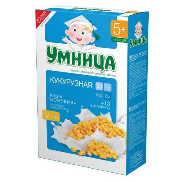 Каша Умница молочная кукурузная 5 мес. 200г упак.