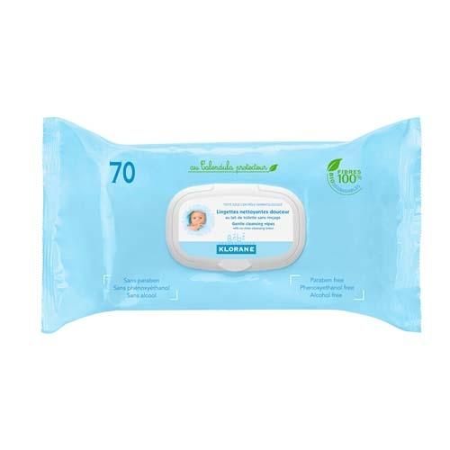 Klorane Bebe салфетки очищающие с экстрактом календулы 70 шт.