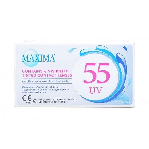 Контактные линзы Maxima 55 UV на месяц, -1,0, 6 шт.