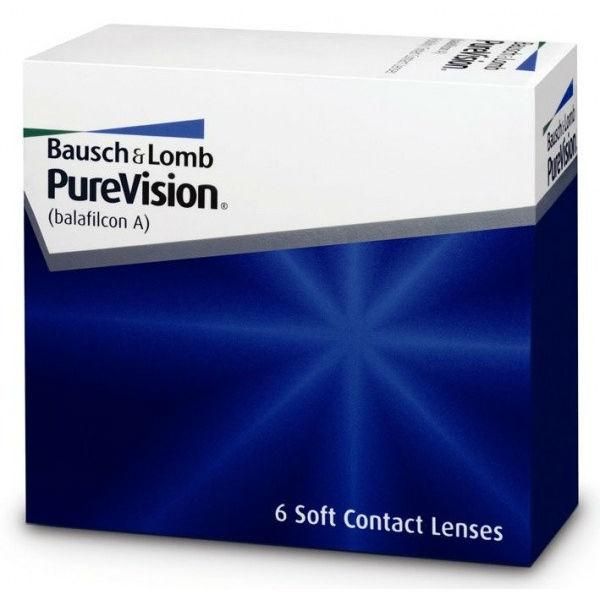 Контактные линзы PureVision на месяц, -1,0, 6 шт.