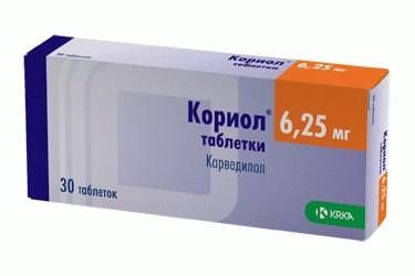 Кориол таблетки 6,25 мг, 30 шт.