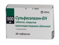 Сульфасалазин табл. п.п.о 500мг n50 словения Сульфасалазин табл. п.п.о 500мг n50 словения