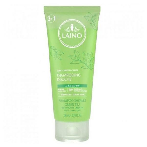 Laino Органический шампунь 3 в 1 для лица, волос и тела Зеленый Чай туба 200 мл