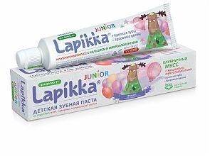 Lapikka Junior Зубная паста Клубничный мусс с кальцием и микроэлементами 45г