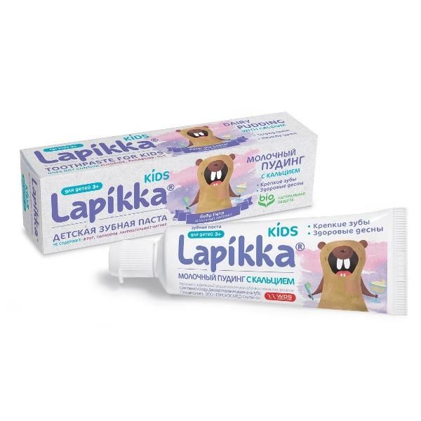 Lapikka Kids Зубная паста Молочный пудинг с кальцием 45г