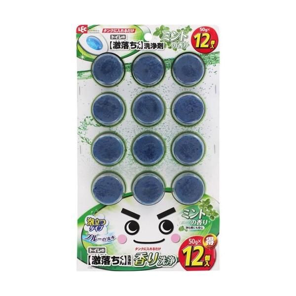 Lec Таблетка очищающая и ароматизирующая для бачка унитаза (со свежим ароматом мяты, голубой цвет) 12шт