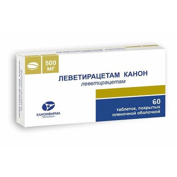 Леветирацетам Канон таблетки покрыт.плен.об. 500 мг 60 шт