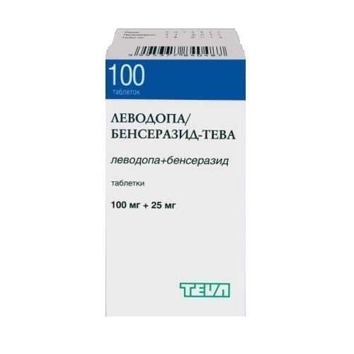 Леводопа/Бенсеразид-Тева таблетки 100+25 мг, 100 шт.