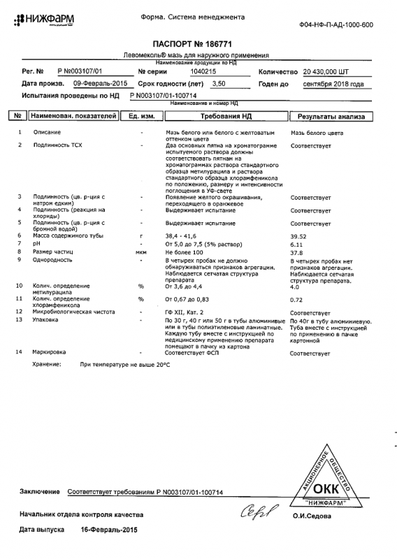 Левомеколь мазь, 40 г