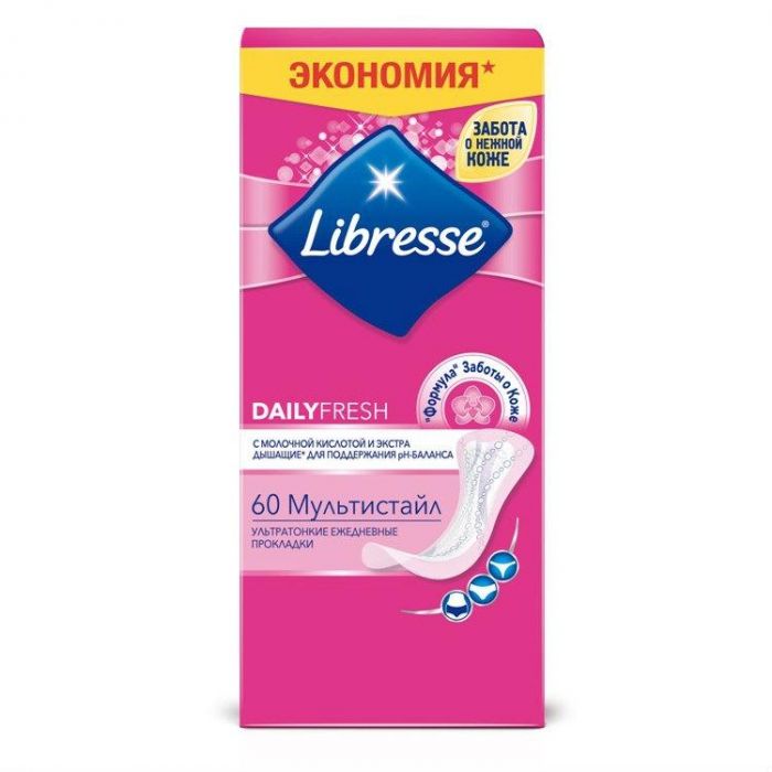 Libresse Dailyfresh Multistyle прокладки ультратонкие ежедневные 60 шт.