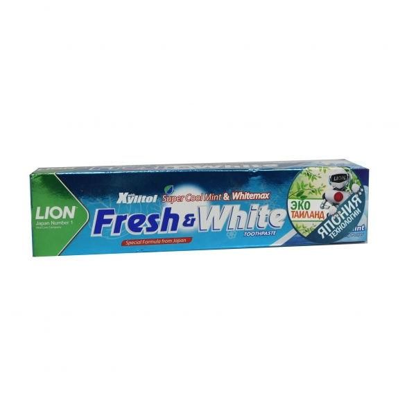 Lion Thailand Fresh &amp; White зубная паста отбеливающая супер прохладная мята 75 г