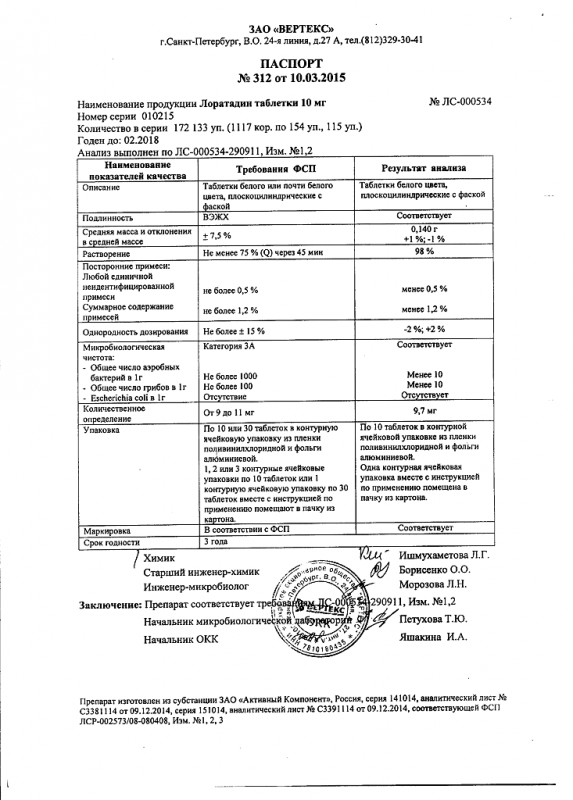 Лоратадин таблетки 10 мг, 10 шт.