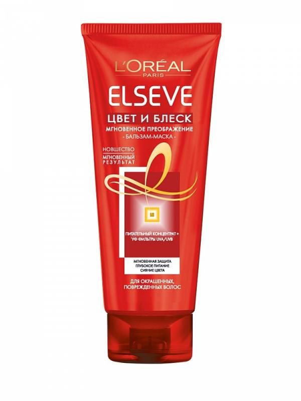 Loreal Elseve Бальзам-маска Цвет и Блеск мгновенное преображение, для окрашенн