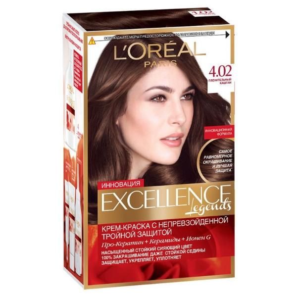 Loreal Краска для волос Excellence 4.02 Пленительный каштан