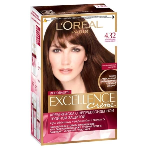 Loreal Краска для волос Excellence 4.32 Золотистый каштановый