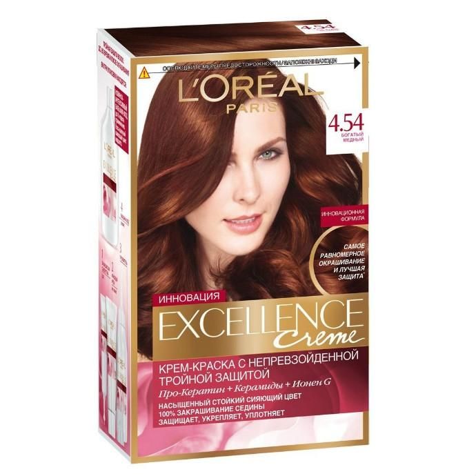 Loreal Краска для волос Excellence 4.54 Богатый медный