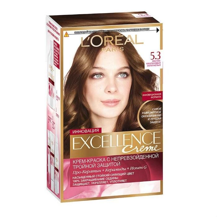 Loreal Краска для волос Excellence 5.3 Светло-каштановый золотистый