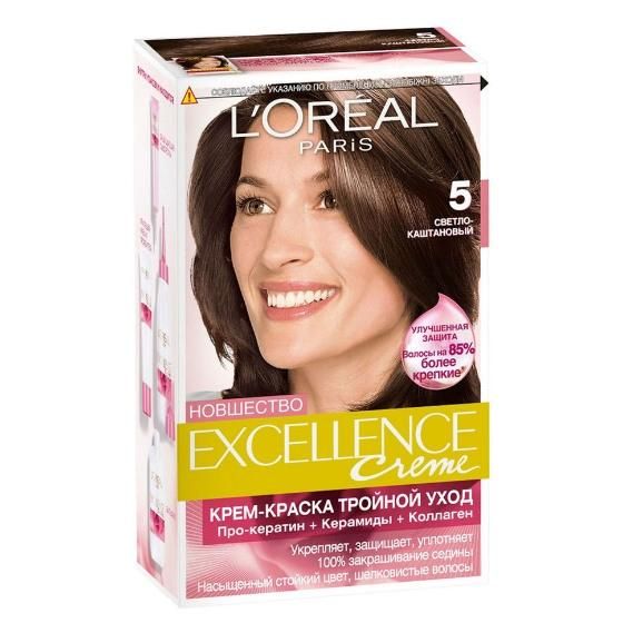 Loreal Краска для волос Excellence 5 Светло-каштановый