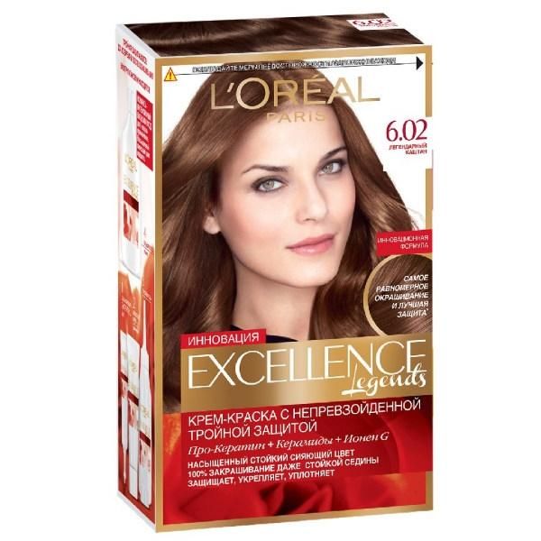 Loreal Краска для волос Excellence 6.02 Легендарный каштан