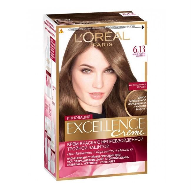 Loreal Краска для волос Excellence 6.13 Тёмно-русый бежевый