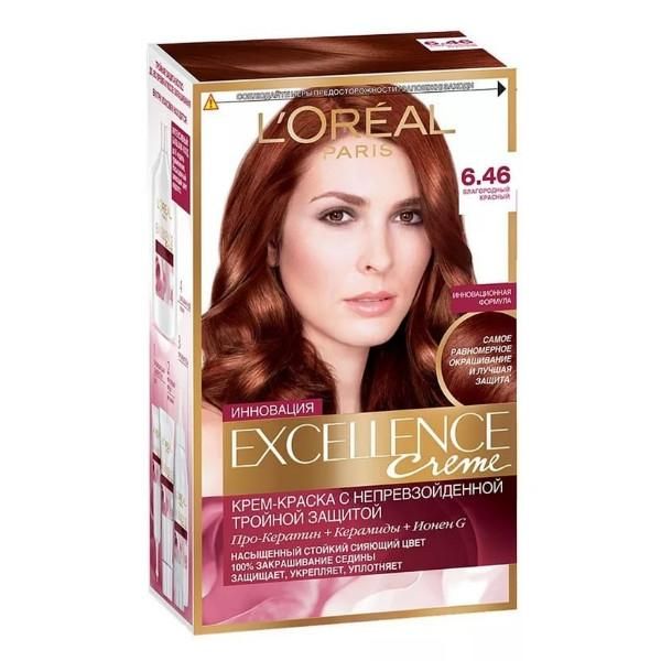 Loreal Краска для волос Excellence 6.46 темно-русый медно-красный