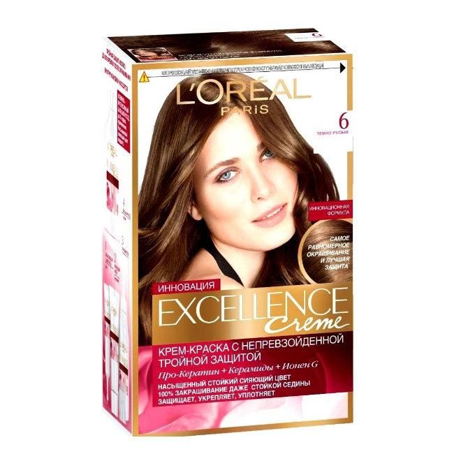 Loreal Краска для волос Excellence 6 Темно-русый