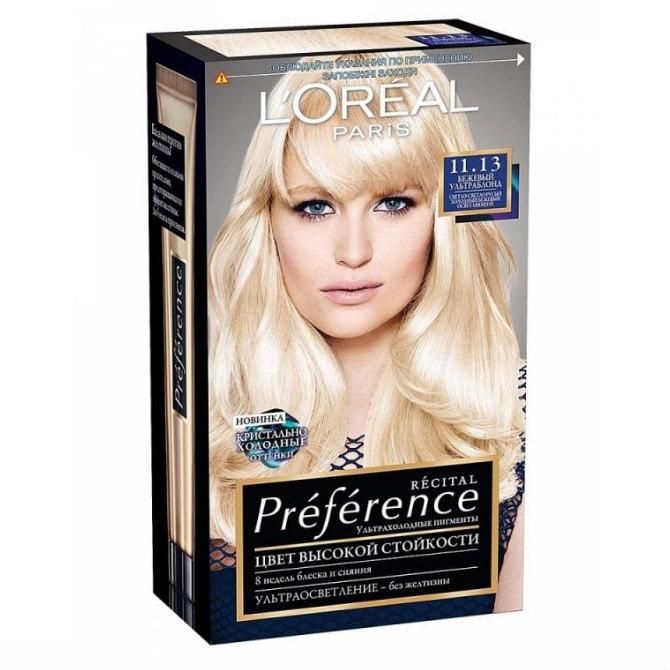 Loreal Краска для волос Preference 11.13 Ультраблонд бежевый