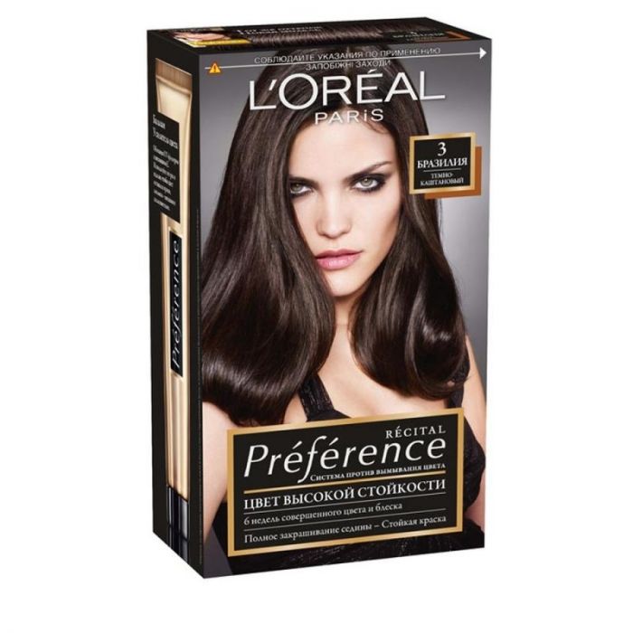 Loreal Краска для волос Preference 3 Бразилия темно-каштановый