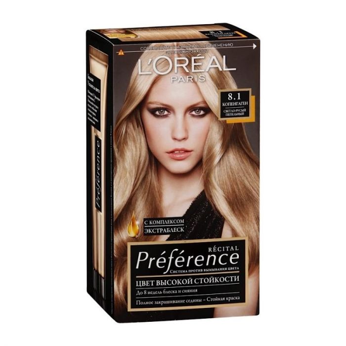 Loreal Краска для волос Preference 8.1 Копенгаген светло-русый пепельный РЕНО