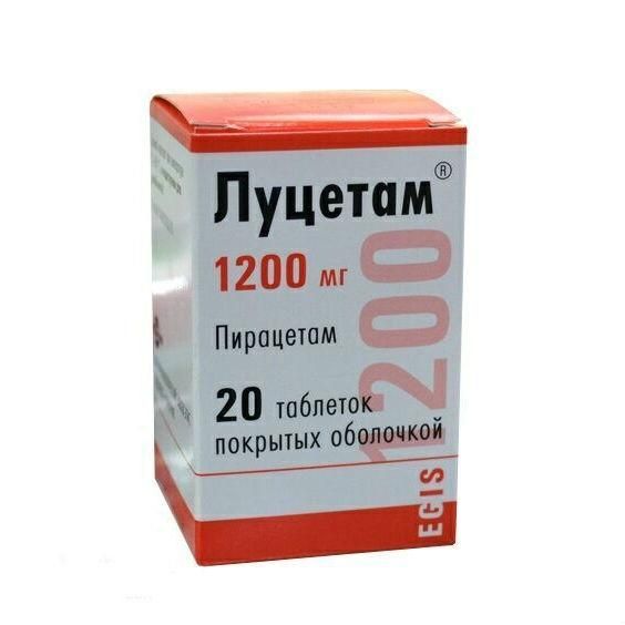 Луцетам таблетки покрыт.плен.об. 1200 мг 20 шт. Луцетам таблетки покрыт.плен.об. 1200 мг 20 шт.