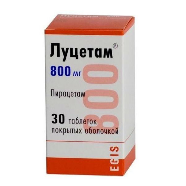 Луцетам таблетки покрыт.плен.об. 800 мг 30 шт. Луцетам таблетки покрыт.плен.об. 800 мг 30 шт.
