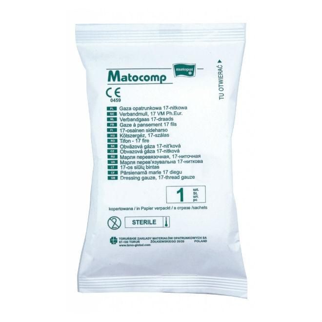 Марля Матопат Matocomp стерильная 17 нитей 1 м х 1 м инд упак. 1 шт.