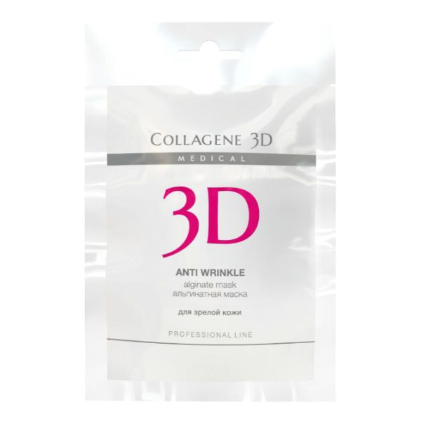 Маска альгинатная Медикал Коллаген 3D (Medical Collagene 3D) PROFF Anti Wrinkle 30 г для лица и тела упак.