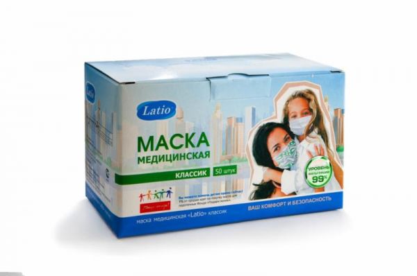 Маска медицинская классик Latio 50 шт. Маска медицинская классик Latio 50 шт.