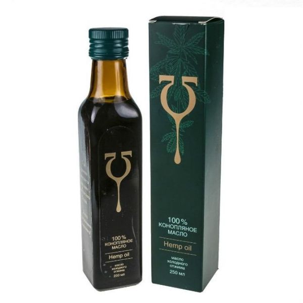 Масло коноплянное Эльфа стеклянная бутылка в картонной коробке 250 мл