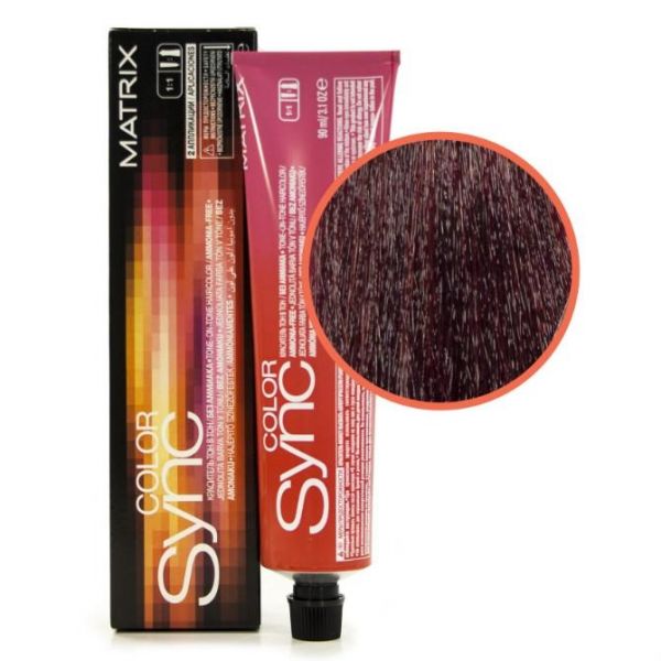 Matrix Color Sync Крем-краска 4RV+ шатен красно-перламутровый