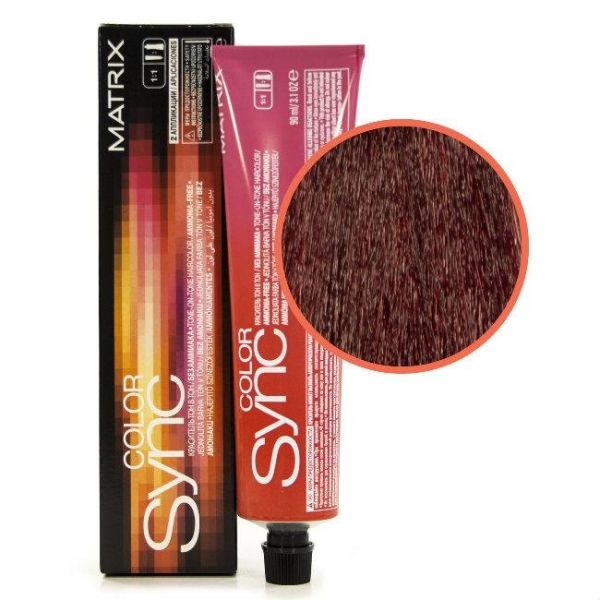 Matrix Color Sync Крем-краска 6RV+ темный блондин красно-перламутровый