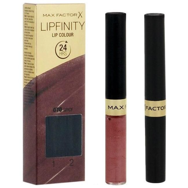 Max Factor Стойкая губная помада и увлажняющий блеск Lipfinity 070 тон spicy