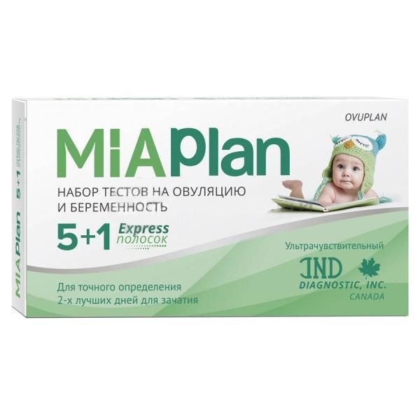 Миаплан тест на овуляцию Ovuplan 5 шт+ 1 шт.тест на беременность 1уп. Миаплан тест на овуляцию Ovuplan 5 шт+ 1 шт.тест на беременность 1уп.