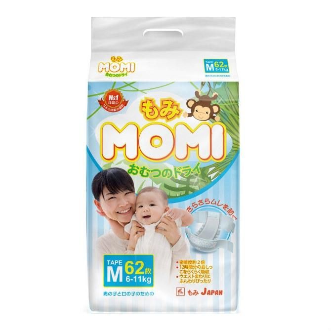 Momi Подгузники M 6-11кг 62 шт.