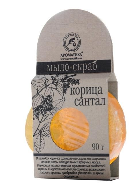 Мыло-скраб Эфирный мир Корица-сантал 90г упак.