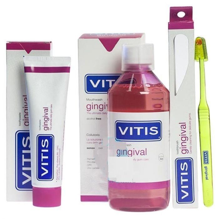 Набор Дентайд (Dentaid) Virtis Gingival Kit для ухода за деснами в коробке (ополаскиватель 500мл, зуб.паста 100мл, зуб.щетка) 1 шт.