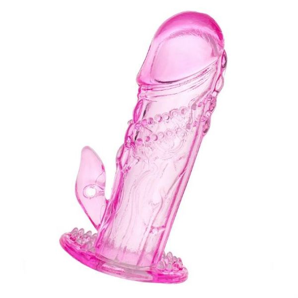 Насадка гелевая с реалистичной головкой розовая ToyFa 13 см 1 шт.