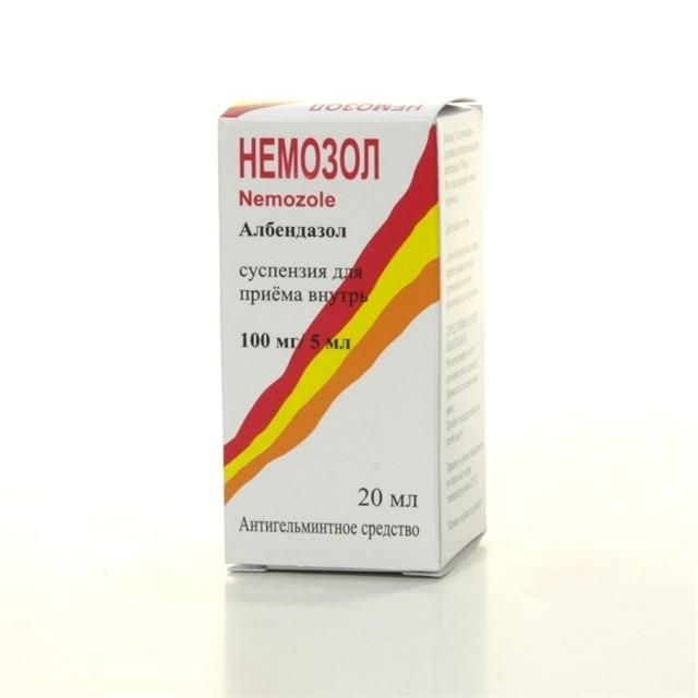 Немозол  суспензия 100 мг/5 мл, 20 мл